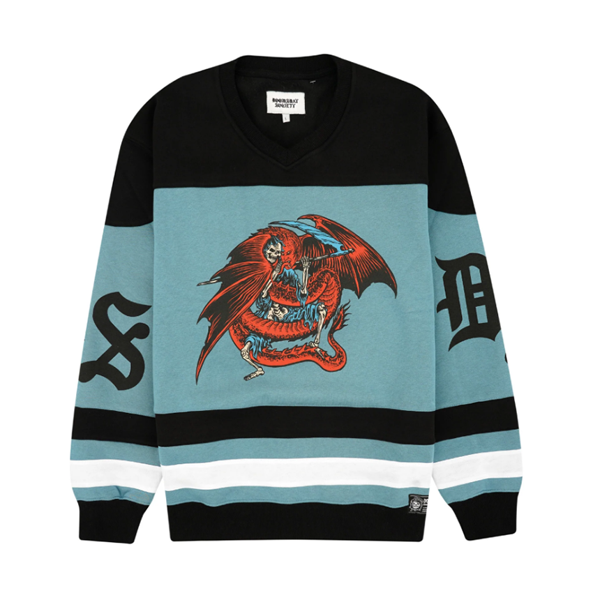 Doomsday Felpa Doomday Trapped Hockey Crewneck Nero Blu 3 Doomsday Felpa Doomday Trapped Hockey Crewneck Nero Blu