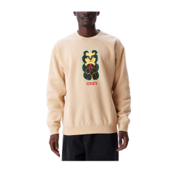 Felpa Obey Bear Icon Crew Beige -Vendite Snowboarding ObeyBearIconCrewOatMilk 2