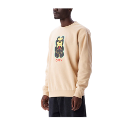 Felpa Obey Bear Icon Crew Beige -Vendite Snowboarding ObeyBearIconCrewOatMilk 4