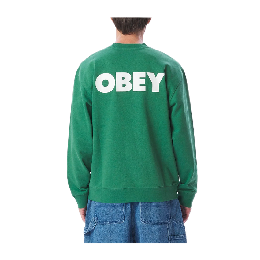 Felpa Obey Bold Crew Verde 4 Felpa Obey Bold Crew Verde - immagine 2