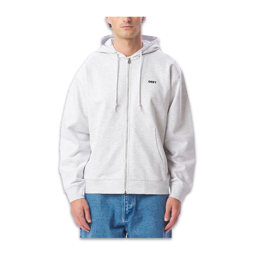 Felpa Obey Bold Zip Hood Grigio 3 Felpa Obey Bold Zip Hood Grigio
