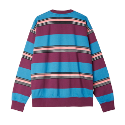 Felpa Obey Ender Stripe Crew Blu -Vendite Snowboarding ObeyEnderStripeCrewBeetrootMulti 2