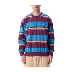 Felpa Obey Ender Stripe Crew Blu -Vendite Snowboarding ObeyEnderStripeCrewBeetrootMulti 3