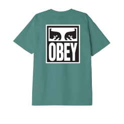 T-Shirt Obey Eyes Icon II Verde -Vendite Snowboarding ObeyEyesIconIIHeavyweightPalmLeaf 2
