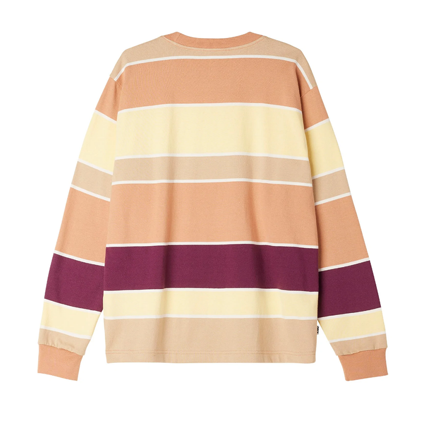 T-Shirt Obey Nationale Stripe LS Beige 4 T-Shirt Obey Nationale Stripe LS Beige - immagine 2