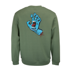 Felpa Santa Cruz Screaming Hand Chest Verde -Vendite Snowboarding SantaCruz ScreamingHandChestCrewVintageIvy Green 2