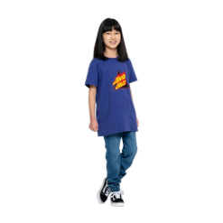 T-Shirt Santa Cruz Flamed Dot Front Youth Blu -Vendite Snowboarding SantaCruzYouthFlamednotaDotTeeNavyLiquido