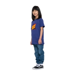 T-Shirt Santa Cruz Flamed Dot Front Youth Blu -Vendite Snowboarding SantaCruzYouthFlamednotaDotTeeNavy 3