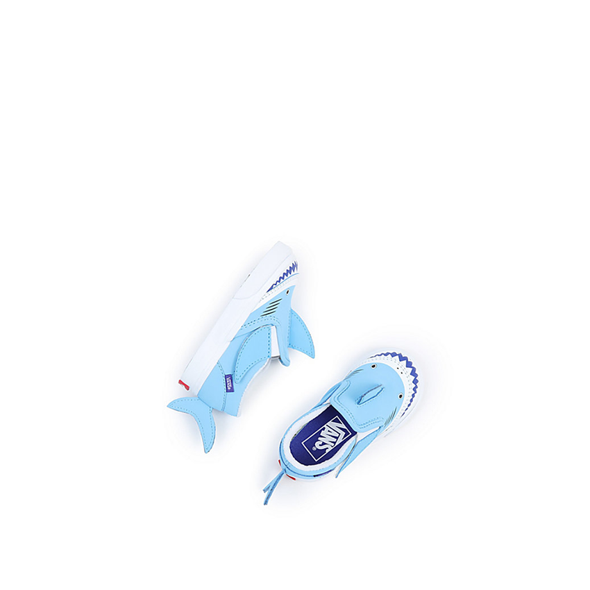 Sneakers Vans Slip-On Junior Shark Celeste 4 Sneakers Vans Slip-On Junior Shark Celeste - immagine 2